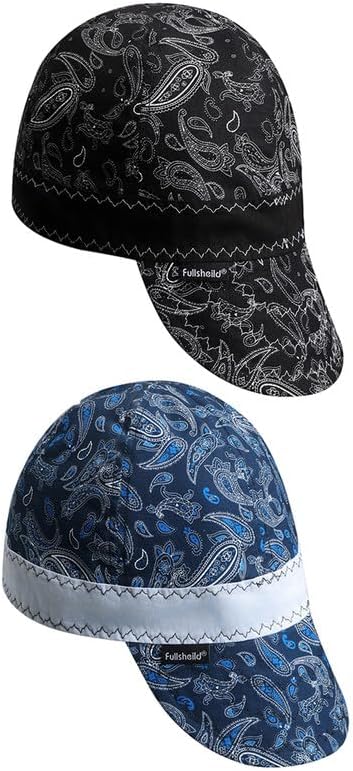 Fullsheild Reversible Welding Cap, Lightweight Cotton Comforts for Safety and Protection, FR 6 Pannel Printed Caps