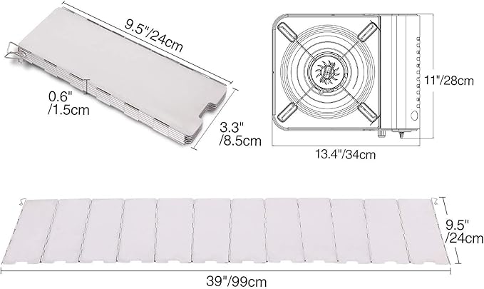 REDCAMP Folding Outdoor Stove Windscreen, Lightweight Butane Burner Windshield,12 Plates Aluminum Camping Stove Windshield with Carrying bag