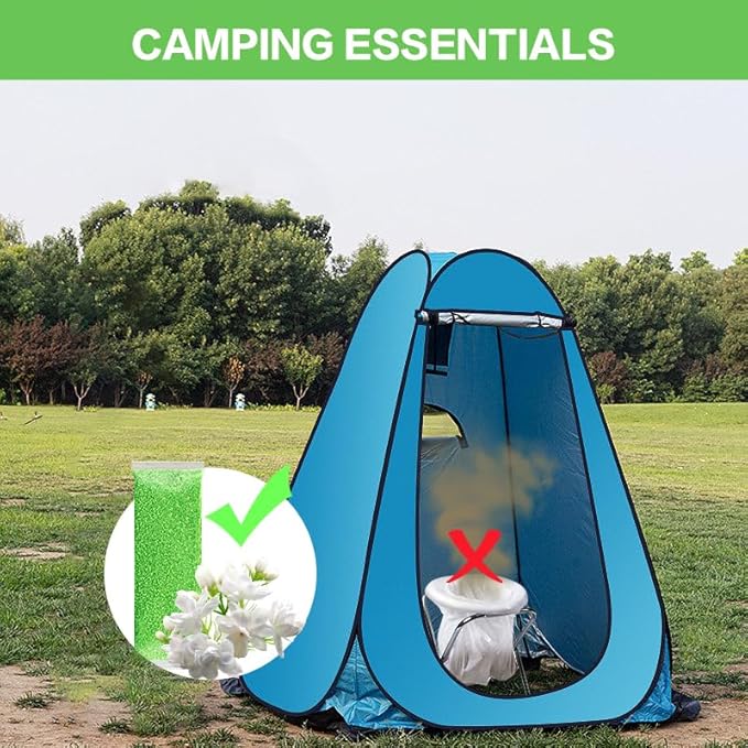 Wenge Portable Toilet Powder, 45Pack Jasmine Scent Pee Powder Solidify Body Fluids in 1 Min, Easy to Port Waste Liquid, for Camping Portable Toilet, Solidifies Urine & Diarrhea in Pet Loo