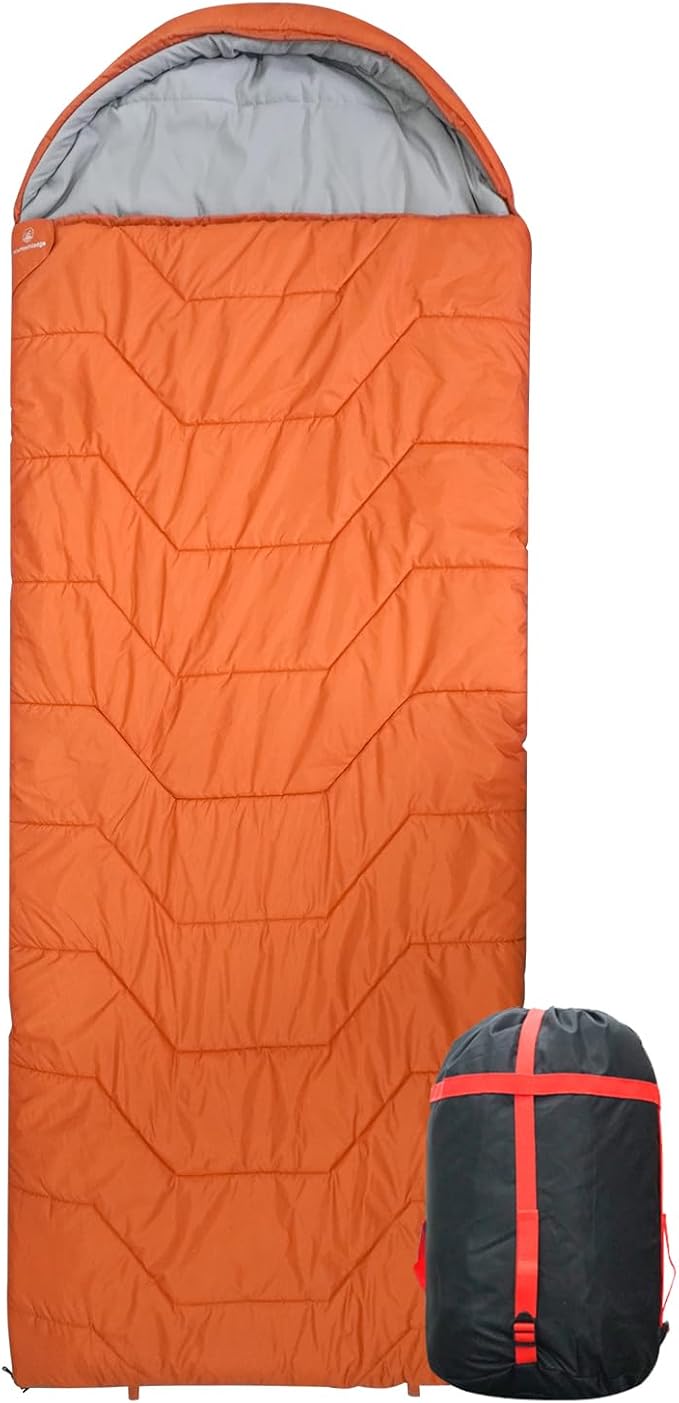 Jumbo Sleeping Bag for Adult&Kids,Cold&Warm Weather with Compression Sack and Water Resistant for Family Camping,Travel and Car Camping