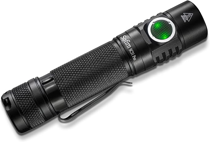sofirn SC31 Pro 2000 Lumen Flashlight, Rechargeable Flashlight with Powerful SST40 LED 6500K, for EDC Camping Hiking Fishing Dog Walking (Black)