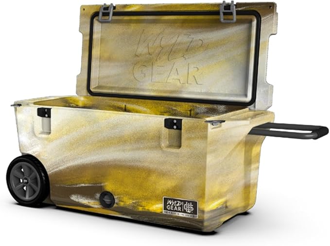 Wyld Gear 75qt Freedom Series Cooler with Wheels – Durable, High-Performance Ice Retention, Portable with Tow-and-Stow Handle – Ideal for Outdoor Adventures, Tailgating, and Camping
