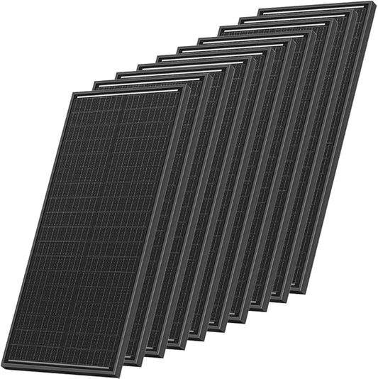 1000 Watt Solar Panels, 10Pcs 100W Monocrystalline 25% High-Efficiency 12V/24V Solar Panel for RV Camping Boat Home Farm Marine Battery and Other Off-Grid Applications