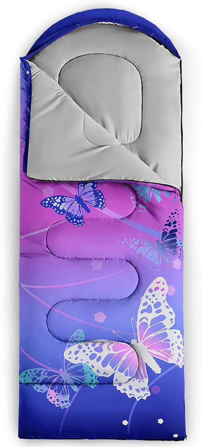 QOOMO Camping Sleeping Bags,3 Season Warm & Cool Weather,Lightweight,Waterproof Sleeping Bags for Adults & Kids,Traveling,and Outdoors,Camping Gear Equipment