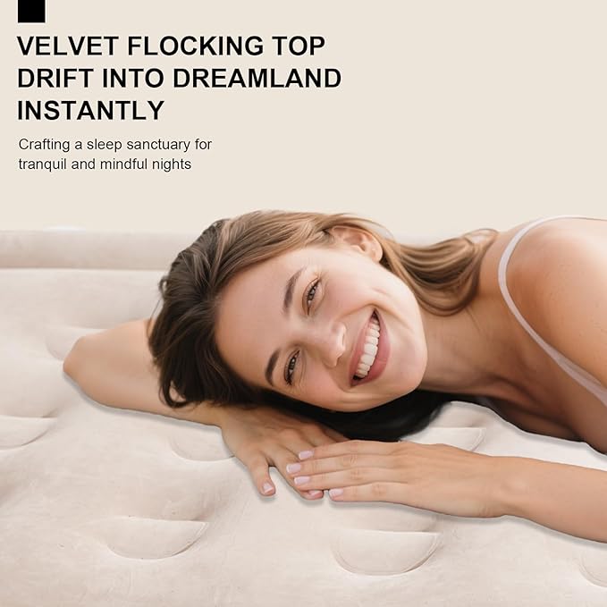 Air Mattress with Built-in High-Speed Pump .Foldable Guest Mattress.Ideal for Camping and Traveling .Double Height, Adjustable, Portable Air Mattress.Includes Storage Bag.600lb Weight Capacity