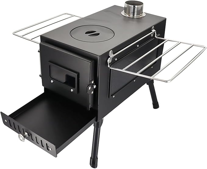 outdoor Camping Stove Portable Tent Keep Warm Stove With Chimney Pipe Camping Accessories Backpacking BBQ Hiking Picnic Outdoor Cooking Tools