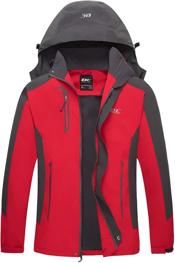 Diamond Candy Men's Hooded Waterproof Jacket Lightweight Rain Jacket Outdoor Casual Sportswear