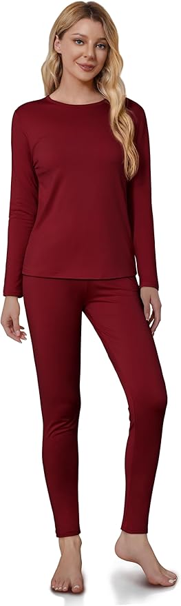 VZV Thermal Underwear for Women, Long Johns for Women Thermal Sets Fleece Lined Base Layer Top and Bottom Set