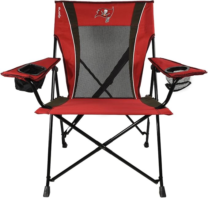 Kijaro Sports Fan Folding Chair, 26" L x 35.5" W x 37" H, Tampa Bay Buccaneers