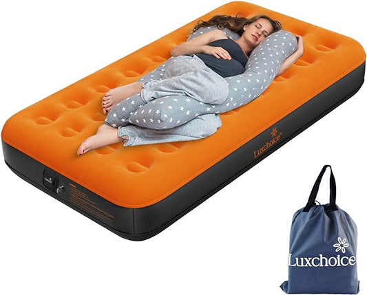 Air Mattress with Built-in USB Rechargeable Pump Camping Inflatable Mattress Portable Blow up Mattress Air Bed Guest Bed for Home Outdoors Hiking Travel