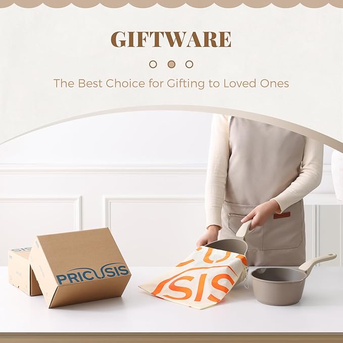 Nonstick Saucepan with Lid, 2 Quart Sauce Pan, Healthy Sauce Pot with Pour Spouts for Multipurpose Use, PTFE, PFOA Free, Induction Compatible, Apricot