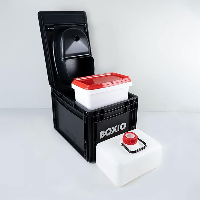 BOXIO Toilet - Portable Toilet, Camping Toilet, composting Toilet for car Camping, Boat or Camping. Mini Camping Toilet: 14,7" x 11,8" x 11,0" Made in Germany.