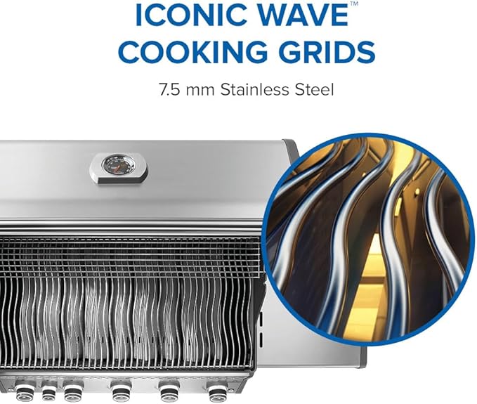 Napoleon Rogue PRO 625 Natural Gas Grill with Infrared Side Burner, Stainless Steel, Durable 6-Burner BBQ