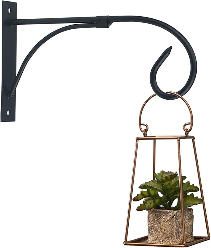 Tinsow Plant Bracket Iron Wall Hooks Straight Downcurled Hanging for Wind Chimes, Flower Baskets, Decorative Plants, Lantern, Wind Spinners, Bird Feeders, Indoor or Outdoor Decoration