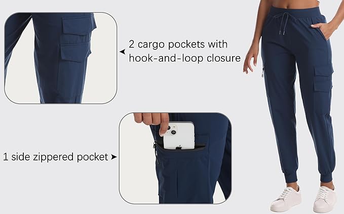 Women's Hiking Pants with Pockets Water Resistant Lightweight Quick Dry Cargo Pants for Travel Outdoor
