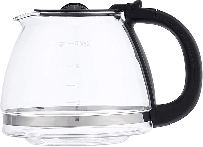 Amazon Basics Coffee Makers, 5-Cup Coffee Machines with Reusable Filter, Coffee Pots, Black & Stainless Steel