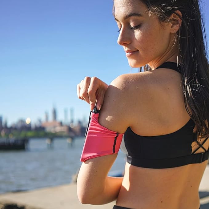 Sprigs Phone Armband Sleeve for iPhone 14, 13, 12, 11, X Galaxy Z, S22, S21, S20 Google Pixel 7, 6, 5. The Lightest & Most Comfortable Running Armband, Stretches to Fit All Phones with Case for Women & Men