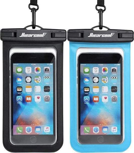 Hiearcool Universal Waterproof Case, Waterproof Phone Pouch Compatible for iPhone 16 15 14 13 Pro Max XS Plus Samsung Galaxy S22 Cellphone Up to 8.3", IPX8 Cellphone Beach Bag for Travel - 2 Pack
