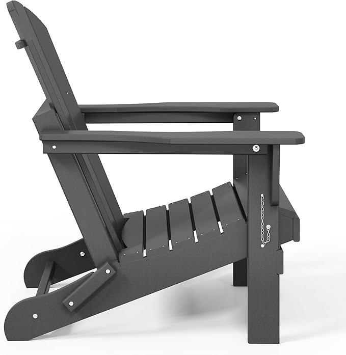 WestinTrends Malibu Malibu Outdoor Folding Poly Adirondack Chair (Set of 8), Dark Green