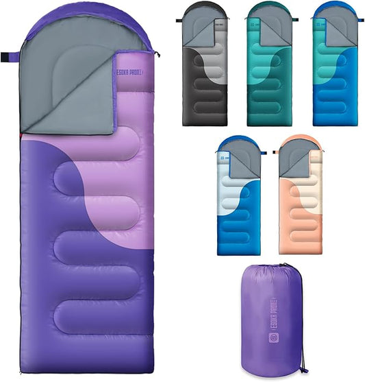 Sleeping Bags for Adults&Kids,Lightweight Waterproof Warm Weather Sleeping Bag,Compact Portable Sleeping Bag for Camping,Essentials Gear for Camping Hiking Outdoor Travel