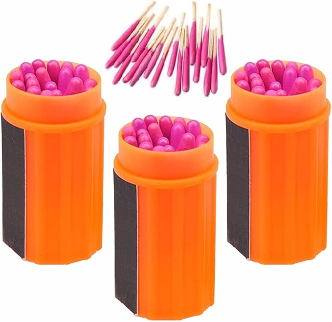 Waterproof Matches Survival Kit,Stormproof Matches with Case,20pcs Stormproof Fire Starter,20 pcs/Barrel Matches,Emergencys Fire Starter Matches for Hiking Camping Outdoor Surviva