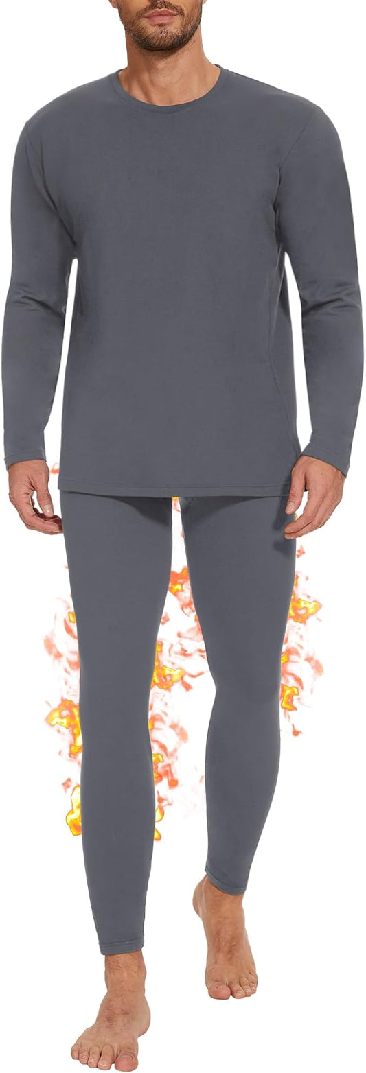 Thermal Underwear for Men Long Johns Set - Fleece Lined Base Layer for Cold Weather Winter Clothes
