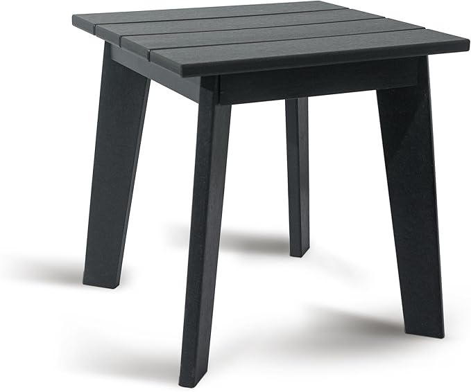 TORVA Outdoor Side Table, 17 x 18 x 18 Inch Patio Garden Coffee Table, Recyclable & Weather Resistant with High-Density PE Material(Black Color)