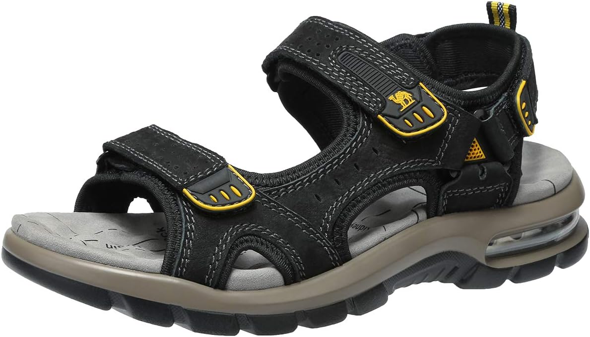 CAMEL CROWN Men's Leather Sandals for Hiking Walking Beach Treads Water Athletic Outdoor with Premium Air Cushion | Waterproof