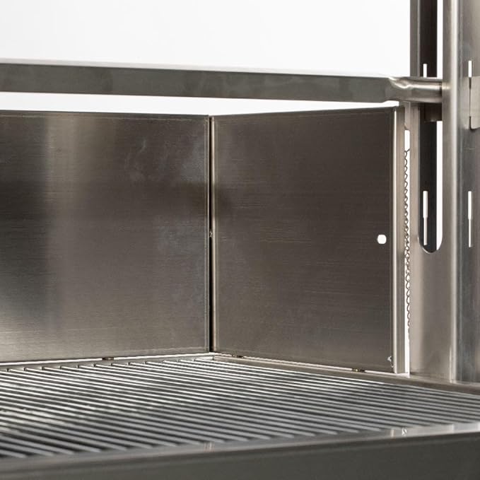 TITAN GREAT OUTDOORS Ash & Ember 25W Stainless Steel BBQ Rotisserie Grill with High Efficiency Windscreen, 4 RPM Rotation Speed, Rated 125 LB for Large Game, Portable Electric Outdoor Roaster