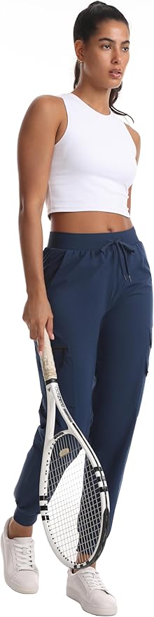 Women's Hiking Pants with Pockets Water Resistant Lightweight Quick Dry Cargo Pants for Travel Outdoor