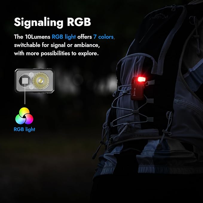 WUBEN G5 Rechargeable EDC Flashlight, Powerful RGB Flashights, 400 Lumens Portable Flat Mini Flashlights, IP68 Waterproof Multi-Mode Magnetic Small Keychain Flashlight for Camping, Emergency (Green)