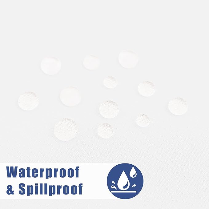 Spandex Picnic Table Cloth 2 Pack, Elastic Fitted Tablecloths for 5 Foot Rectangle Tables, Stretch Washable Patio Table Cover for Outdoor, Camping, Banquet and Parties (White, 30"x60")