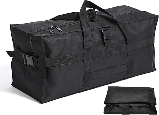 Travel Duffle Bag,Foldable Extra Large Duffel Bags,carry on Travel Bag For Men And Women Camping/Moving Boxes/Airplanes/Hospital/Tent (106 Liter, Black)