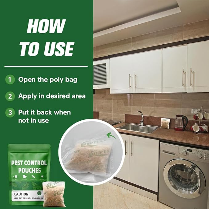 Pest Control, Mouse Repellent Pouches, Rodent Repellent, Mice Repellant Indoor, Peppermint Mice to Repel Spider, Ant, Roach & Mosquito, Rat Repellant Outdoor, Keep Mouse Out of Camper-8P