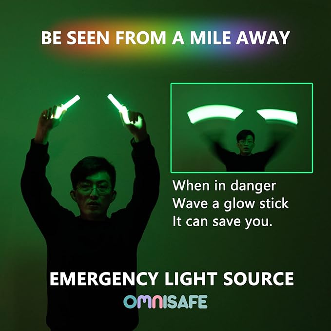 24 Ultra Bright Large Glow Sticks with 24 Black PE String, Multi Use Colourful 6 Inch Glowsticks for Parties, Camping, Emergency Glow Sticks For Blackout, Long-lasting Lighting Waterproof and