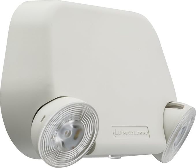 Lithonia Lighting Basics Low Profile Emergency Light, LED Emergency Lights for Business, Ceiling or Wall mount, White Thermoplastic, 120/277V Dual Voltage, Remote Capacity (EU2L REM M12)