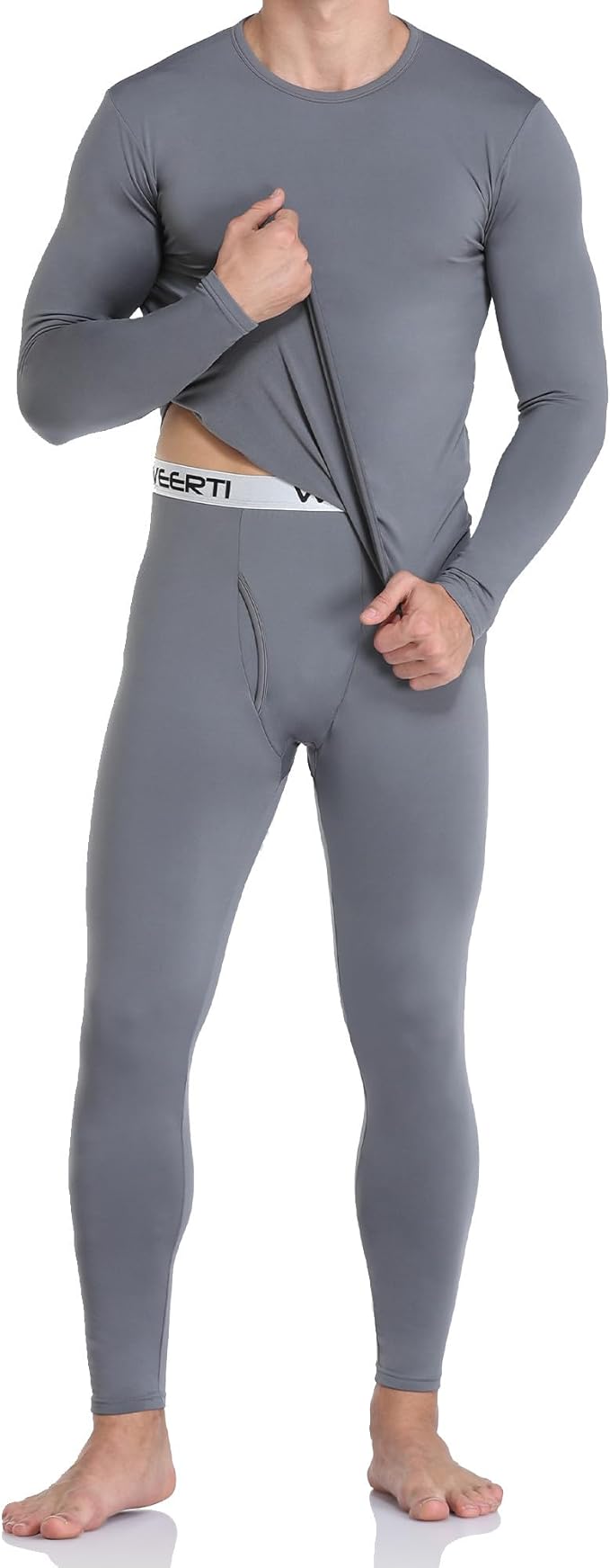 WEERTI Thermal Underwear for Men Long Johns with Fleece Lined, Base Layer Men Cold Weather Top Bottom