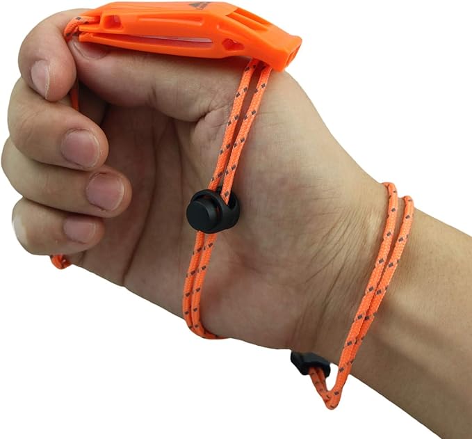 Emergency Whistles with Lanyard Safety Whistle Survival Shrill Loud Blast for Kayak Life Vest Jacket Boating Fishing Boat Camping Hiking Hunting Rescue Signaling Kids Lifeguard Plastic 2 Pack