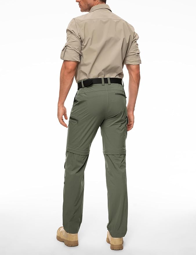 Wespornow Men's-Convertible-Hiking-Pants Quick Dry Lightweight Zip Off Breathable Cargo Pants for Outdoor, Fishing, Safari
