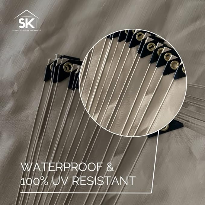 Tan Extra Heavy Duty 16 Mil Poly Tarp Canopy/Cover/Industrial/Agricultural 10x12