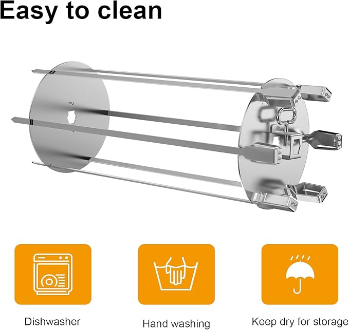 LS'BABQ Rotisserie Kabob Rods-BBQ Accessories for Napoleon Grill,Universal Rotisserie Shish-Kebab Skewer Set Fit Most Spit rods of Grills Rotisserie,Stainless Steel