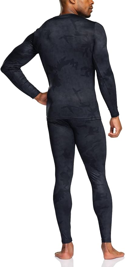 TSLA Men's Thermal Underwear Set, Microfiber Soft Fleece Lined Long Johns, Winter Warm Base Layer Top & Bottom