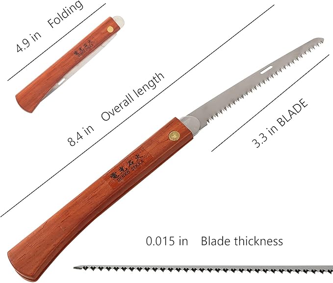 Folding Pruning Wood Saw Japanese Pull Saw for Woodworking and Pruning Camping, (Folding Pruning Saw)