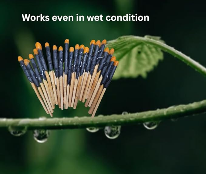 Waterproof & Windproof Survival Matches Kit – 1/2/3 Boxes + Waxed Tinder Cord (Thin or Thick) in Metal Tin with Striker – Emergency Fire Starter for Camping, Bug Out, Outdoor Survival(3 x Tin Matches)