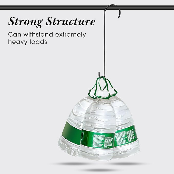 12 Pack 24 Inch Large S Hooks for Hanging Plants Black Metal Plant Hanger Long Tree Hooks Plant Hooks Outdoor Hanging Hooks for Tree Branch, Bird Feeder, Basket, Lantern Indoor Closet Garden