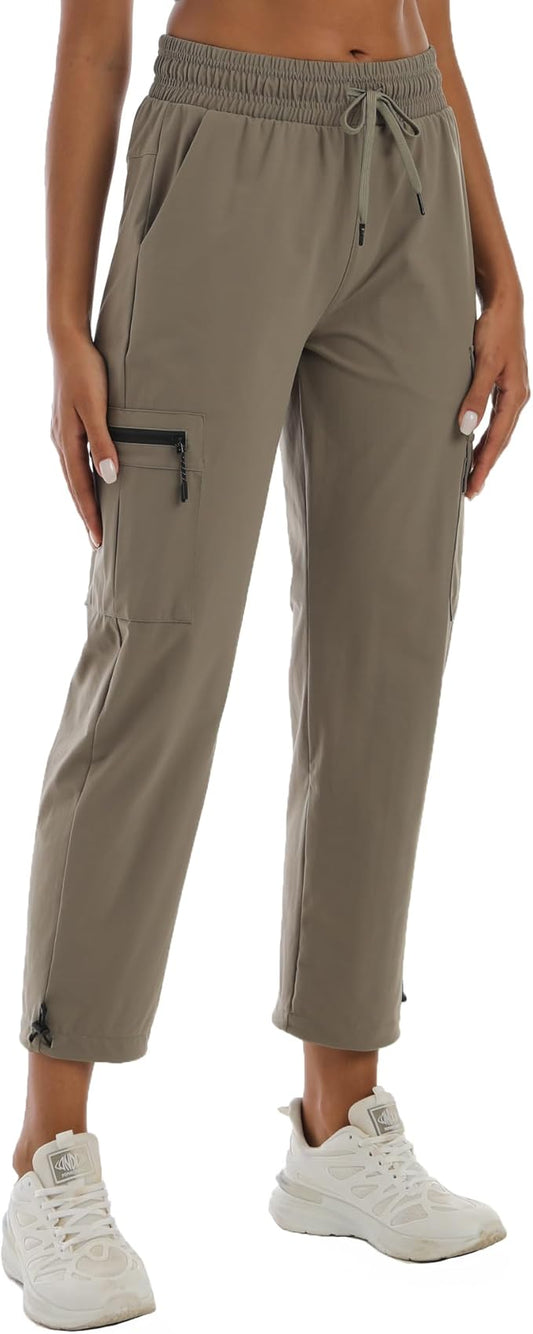 Women's Hiking Pants with Pockets - Travel Lounge Outdoor Quick Drying Lightweight Water Resistant Joggers