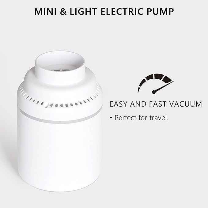 SUOCO 10 Small Vacuum Storage Bags with Electric Pump, Travel Clothes Space Saver Bags, Compression Airtight Seal Bags for Clothing, Pillows, Comforters, Blankets