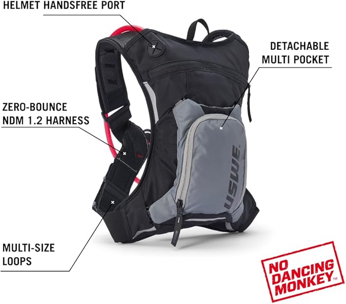 USWE Outlander Hydration Pack with Water Bladder, Hydration Backpack - Backpack for Cycling, MTB, Trail Running & More