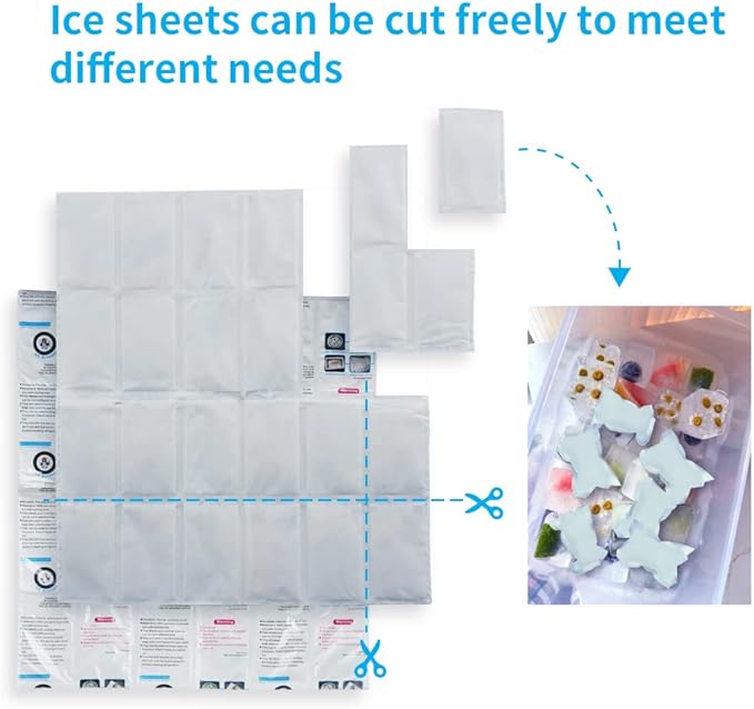Shipping Ice Packs Dry Ice for Shipping Frozen Food, Shipping Cold Packs Reusable Ice Pack Sheets for Coolers 13" x 7"/Sheet - Shipping Ice Packs for Food Long Lasting Flexible Ice Blanket 500 Sheets