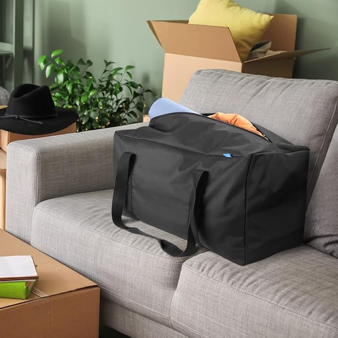 COOLBEBE 24" Sports Duffle Bag - 53L Travel Duffel Tote Bag with Upgrade Zipper Weekender Overnight, Durable & Water Resistant, Camping duffle Black